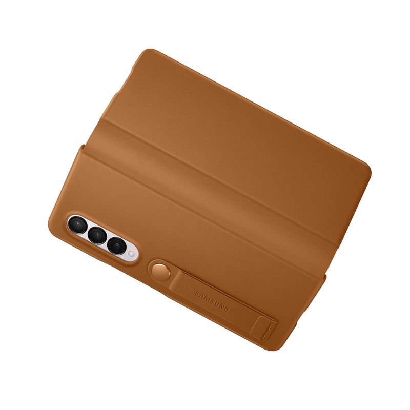 Husa-Samsung-Leather-Flip-Stand-Cover-pentru-Galaxy-Z-Fold-3-F926-Camel-2