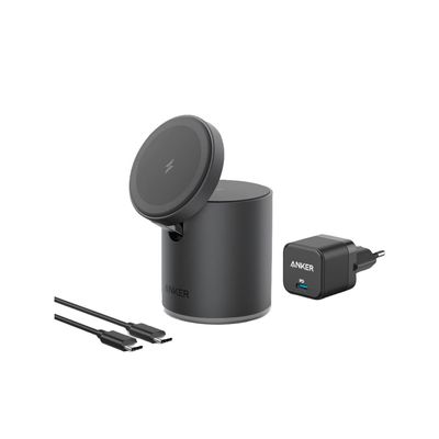 Anker PowerWave Mag-Go 2in1 Incarcator Wireless QI 20W Negru