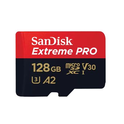 SanDisk Extreme PRO Card de Memorie MicroSDXC 128GB A2 C10 V30 UHS-I U3 + Adaptor SD + 2 Ani RescuePRO Deluxe