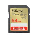 SanDisk Extreme Card de Memorie SDXC 64GB UHS-I Class 10 U3 V30 + 1 An RescuePRO Deluxe