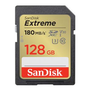 SanDisk Extreme Card de Memorie SDXC 128GB UHS-I Class 10 U3 V30 + 1 An RescuePRO Deluxe