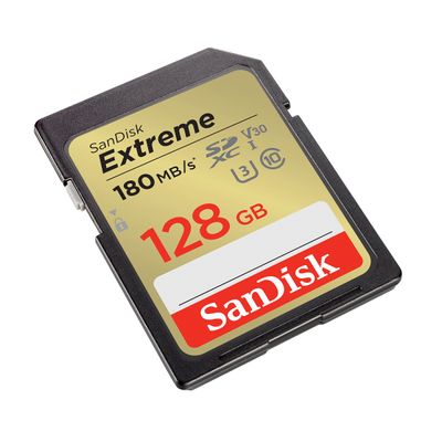 SanDisk Extreme Card de Memorie SDXC 128GB UHS-I Class 10 U3 V30 + 1 An RescuePRO Deluxe