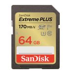 Sandisk Extreme PLUS  Card de Memorie SDXC 64GB UHS-I C10 U3 V30 + 2 Ani RescuePRO Deluxe