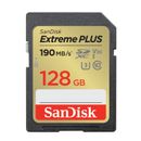 Sandisk Extreme PLUS  Card de Memorie SDXC 128GB UHS-I C10 U3 V30 + 2 Ani RescuePRO Deluxe