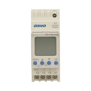 Orno OR-PRE-433 Programator Digital 2300W 16A 52 de Programe Montaj pe Sina DIN TH-35 IP20 Alb