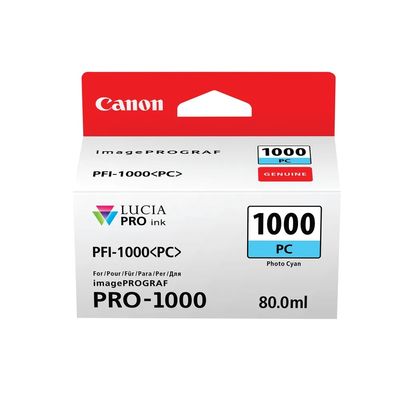 Canon PFI1000C Photo Cyan 80ml pentru Canon imagePROGRAF PRO-1000