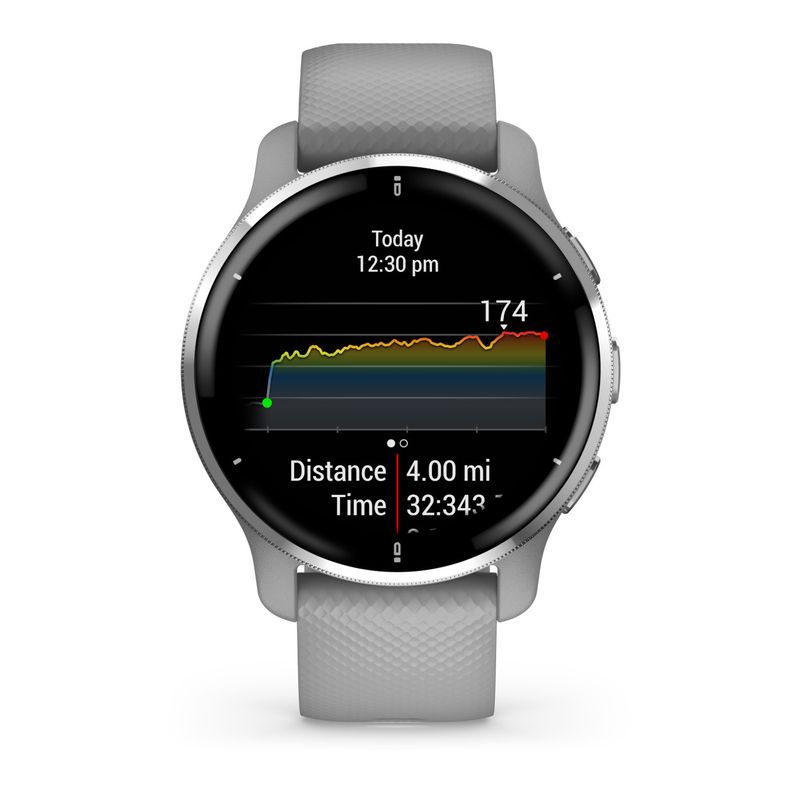 GarminVenu2PlusSmartwachRamaSilverCarcasaPowderGrey