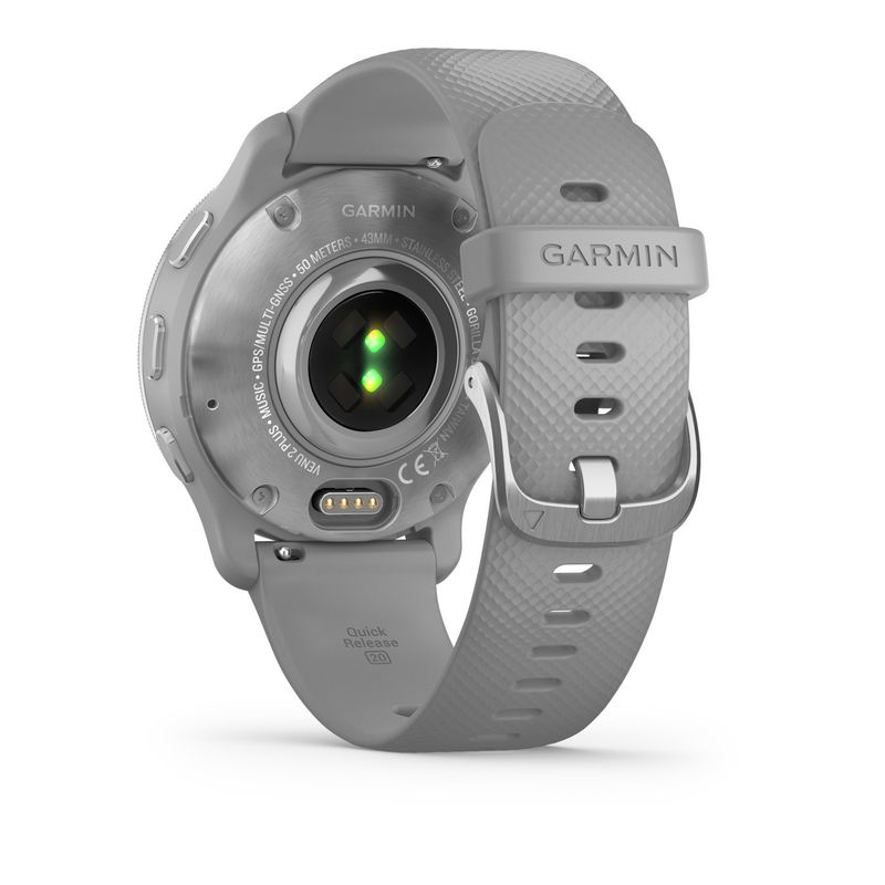GarminVenu2PlusSmartwachRamaSilverCarcasaPowderGrey