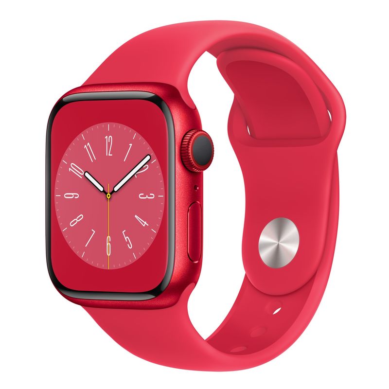Apple-Watch-S8-Cellular-41mm-Carcasa-Aluminiu-Red-cu-Sport-Band-Red