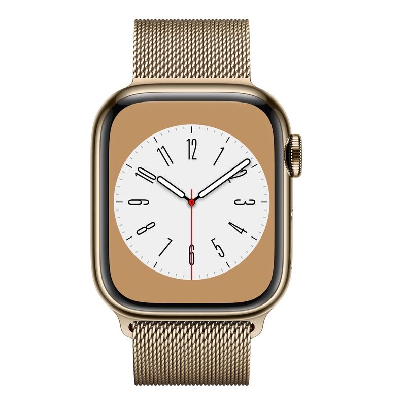 Apple-Watch-S8-Cellular-Carcasa-Stainless-Steel-Gold-cu-Milanese-Loop-Gold.2