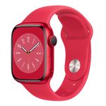 AppleWatchS8GPS45mmCarcasaAluminiuRedcuSportBandRed