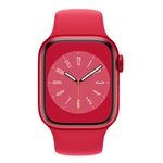 AppleWatchS8GPS45mmCarcasaAluminiuRedcuSportBandRed