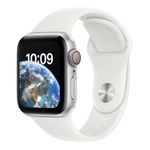 Apple-Watch-SE2-Cellular-40mm-Carcasa-Aluminium-Silver-cu-Sport-Band-White
