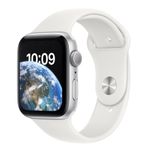 AppleWatchSE2GPS44mmCarcasaAluminiuSilvercuSportBandWhite