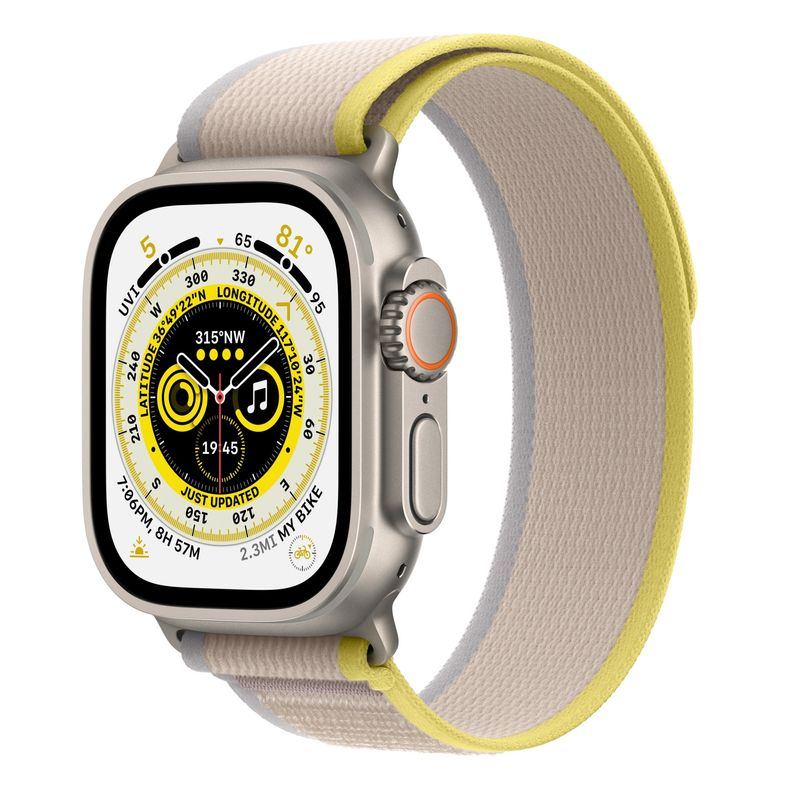 Apple-Watch-Ultra-Cellular-49mm-Carcasa-Titan-cu-Trail-Loop-Yellow-Beige-S-M