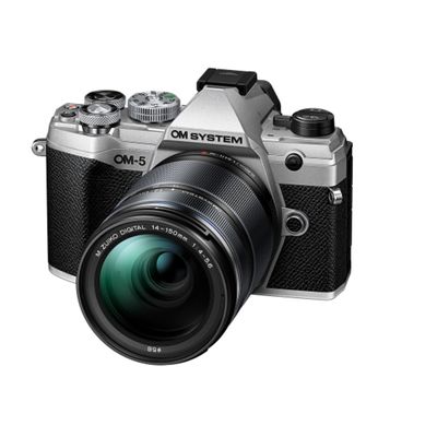OM System OM-5 Aparat Foto Mirrorless 20.4MP 4K Silver Kit cu Obiectiv M.Zuiko Digital 14-150mm F4-5.6 II Negru