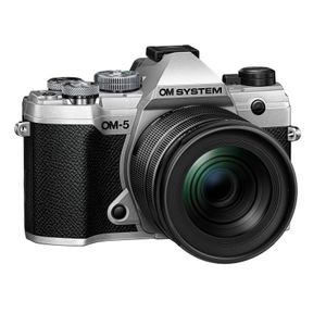 OM System OM-5 Aparat Foto Mirrorless 20.4MP 4K Silver Kit cu Obiectiv M.Zuiko Digital 12-45mm F4 PRO Negru