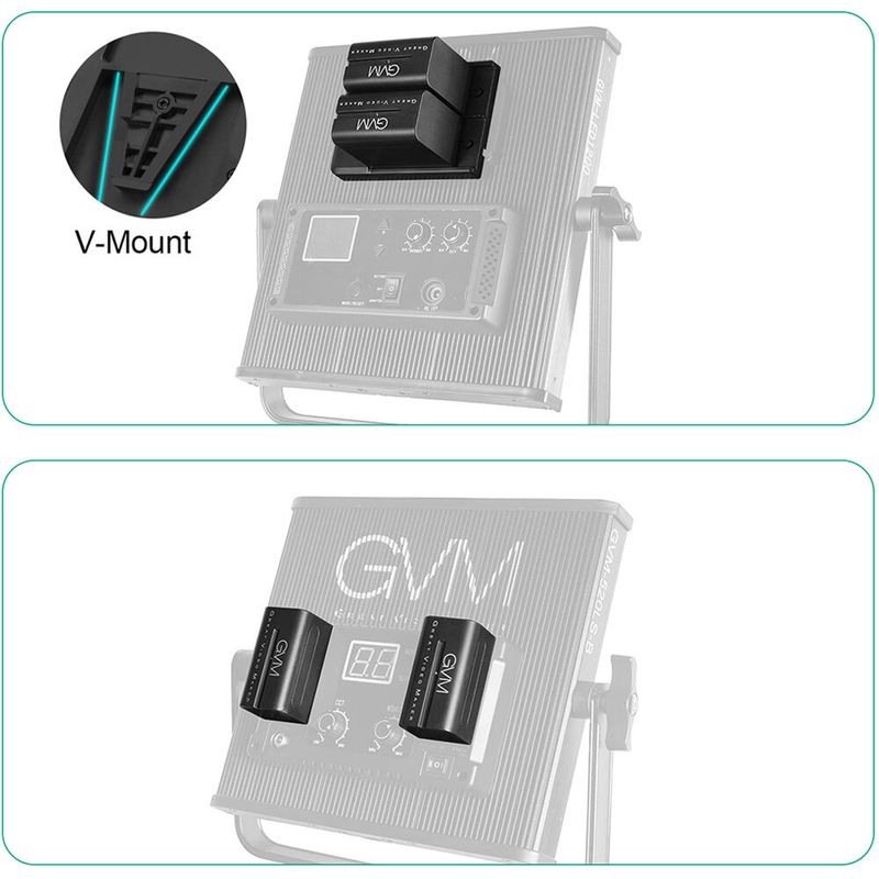 GVM-VM-F970-Kit-2-Acumulatori-NP-F-6600mAh-Li-ion-cu-Incarcator-Dublu-si-Adaptor-V-Mount.8