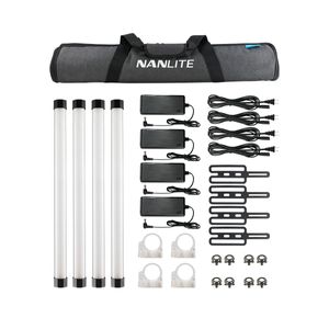 Nanlite PavoTube II 15X Kit 4 Lampi LED RGBWW cu Baterie Interna