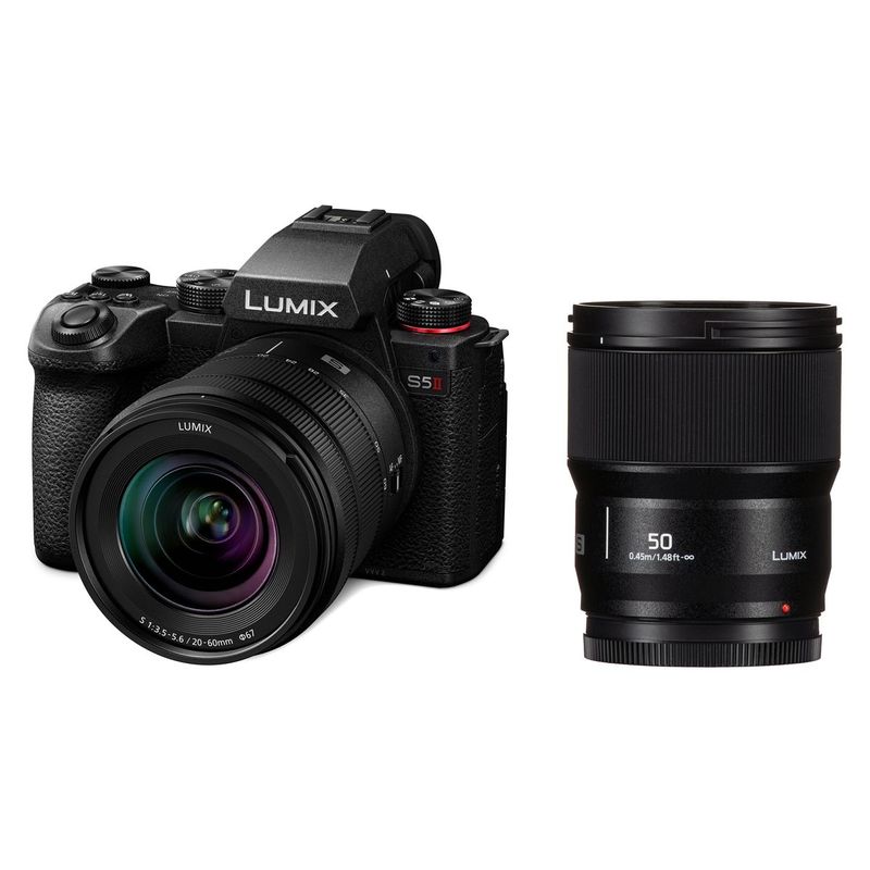 Panasonic-LUMIX-S5-II-Aparat-Foto-Mirrorless-Full-Frame-24.2MP-Dublu-Kit-cu-S20-60mm---S50mm