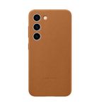 Samsung-Galaxy-S23--S911--Capac-protectie-spate-Leather-Case---Camel