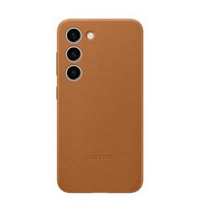 Samsung Husa Protectie Spate din Piele pentru Telefon Galaxy S23 Camel