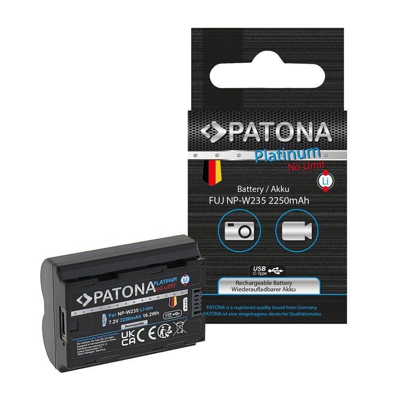 Patona-Platinum-Acumulator-cu-Intrare-USB-C-pentru-Fuji-FinePix-NP--W235-XT-4