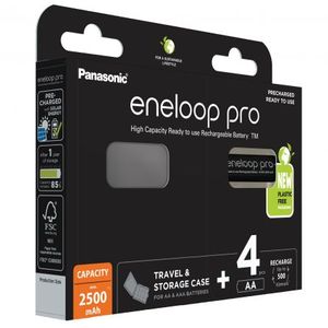 Panasonic Acumulatori Eneloop Pro tip R6 AA de2500mAh set 4buc + Carcasa