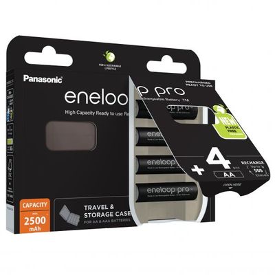 Panasonic Acumulatori Eneloop Pro tip R6 AA de2500mAh set 4buc + Carcasa