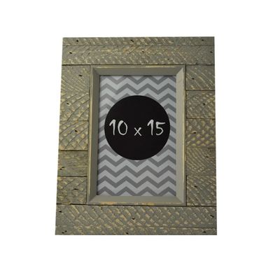 Rama Foto Agnes 10x15 din Lemn Texturat Culoare Gri