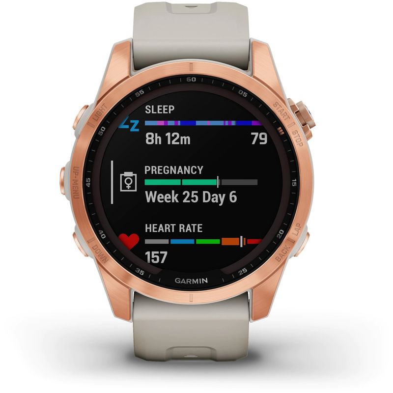 GarminFenix7SSolarSmartwatch42mmRoseGoldLightSand