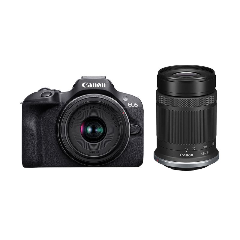 Canon-EOS-R100-Aparat-Foto-Mirrorless-24.1MP-Kit-cu-Obiectiv-RF-S-18-45mm-IS-STM-si-RF-S-55-210mm-F5-7.1-IS-STM