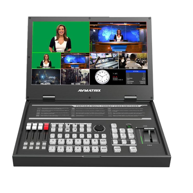 AVmatrix-PVS0615U-Switcher-Portabil-cu-6-Canale-cu-Display-de-15.6-