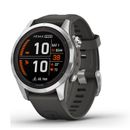 Garmin Fenix 7S Pro Solar Smartwatch Silver Stainless Steel Graphite Band