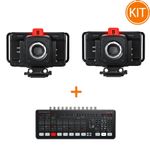 Kit-Studio-6K-cu-2x-Blackmagic-Design-Studio-Camera-6K-Pro---Switcher-ATEM-SDI-Extreme-ISO