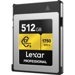 LexarCFexpressPROCarddeMemorieTypeB512GBGoldSeriesR1750W1500mbs