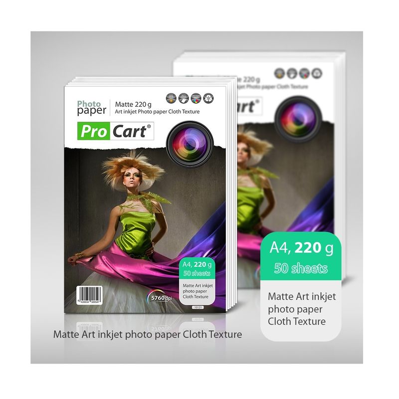 ProCart-Hartie-Foto-Art-A4-cu-Textura-de-Material-Textil-Mata-220g