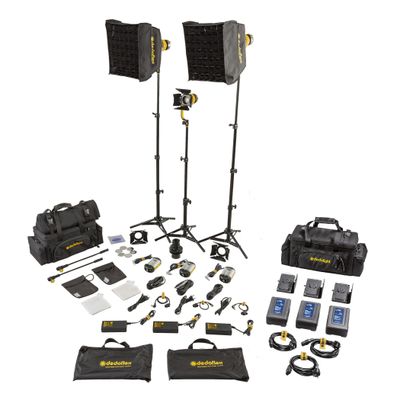 Dedolight SLT3-3-D-S Kit Master 3 Lumini LED DLED3 Turbo Bicolor AC/DC