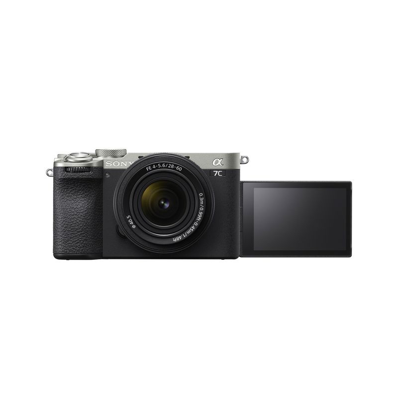 3.-ILCE7CM2_SEL2860-Product-Shot-Front-View-Flip-Screen-Silver