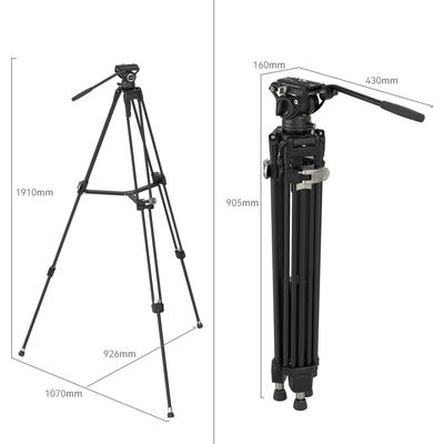 SmallRig AD-80 FreeBlazer Trepied Heavy-Duty Aluminiu cu Cap Fluid