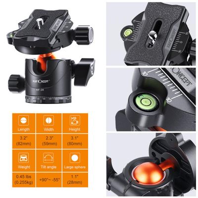 KentFaith SA254M1 Aluminum Tripod Detachable Monopod with Quick Release Plate