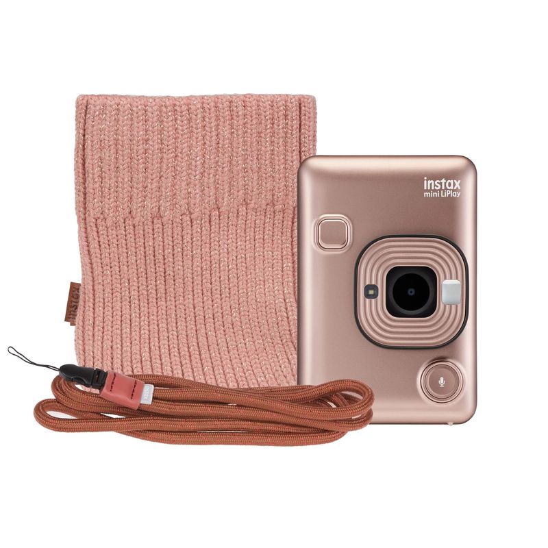 Fujifilm-Instax-Mini-LiPlay-Aparat-Foto-Instant-Hibrid-Blush-Gold-Bundle