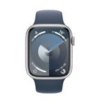 Apple-Watch-9-GPS---Cellular-45mm-Carcasa-Aluminiu-Silver-cu-Sport-Band-Storm-Blue-ML.3