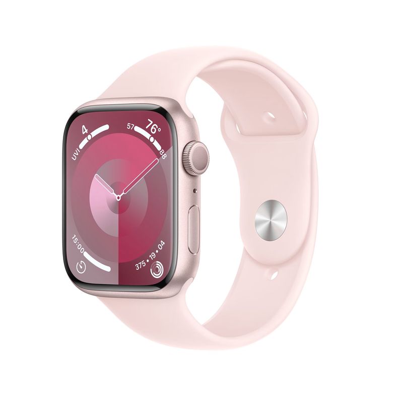 Apple-Watch-9-GPS-45mm-Carcasa-Aluminiu-Pink-cu-Sport-Band-Light-Pink-S-M