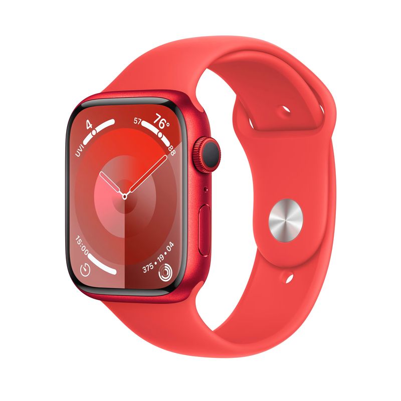 Apple-Watch-9-GPS-45mm-Carcasa-Aluminiu-Red-cu-Sport-Band-Red-M-L