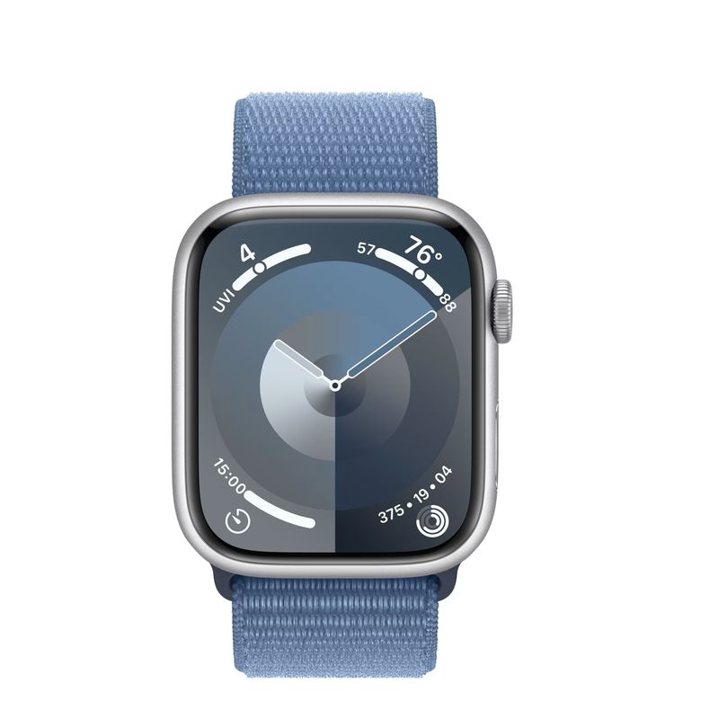 Apple-Watch-9-GPS-45mm-Carcasa-Aluminiu-Silver-cu--Sport-Loop-Winter-Blue.3