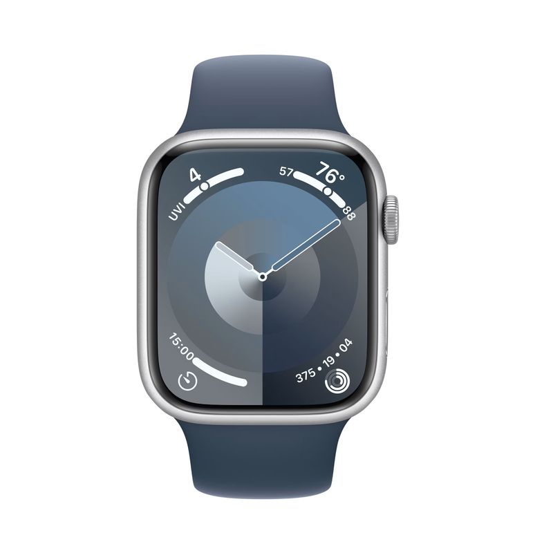 Apple-Watch-9-GPS-45mm-Carcsa-Aluminiu-Silver-cu-Sport-Band-Storm-Blue-ML.3