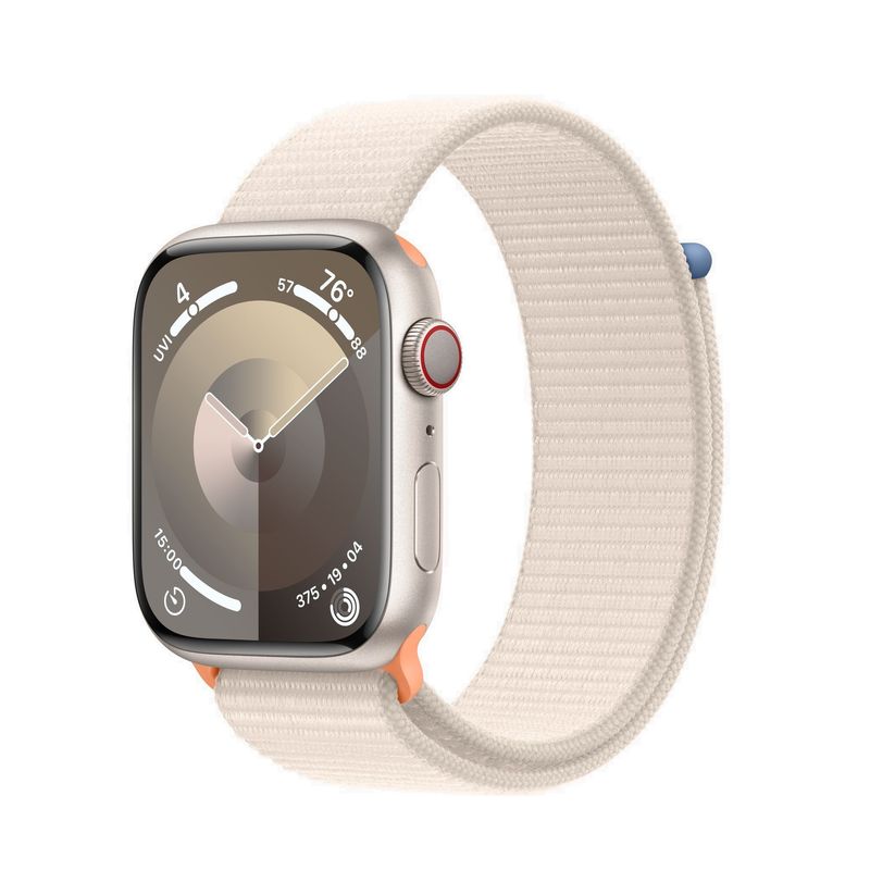 Apple-Watch-9-GPS---Cellular-41mm-Carcasa-Aluminiu-Starlight-cu-Sport-Loop-Starlight