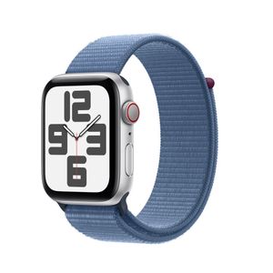 Apple Watch SE2 v2 GPS + Cellular 44mm Carcasa Aluminiu Silver cu Sport Loop Winter Blue