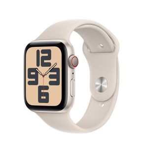 Apple Watch SE2 v2 GPS + Cellular 44mm Carcasa Aluminiu Starlight cu Sport Band Starlight M/L